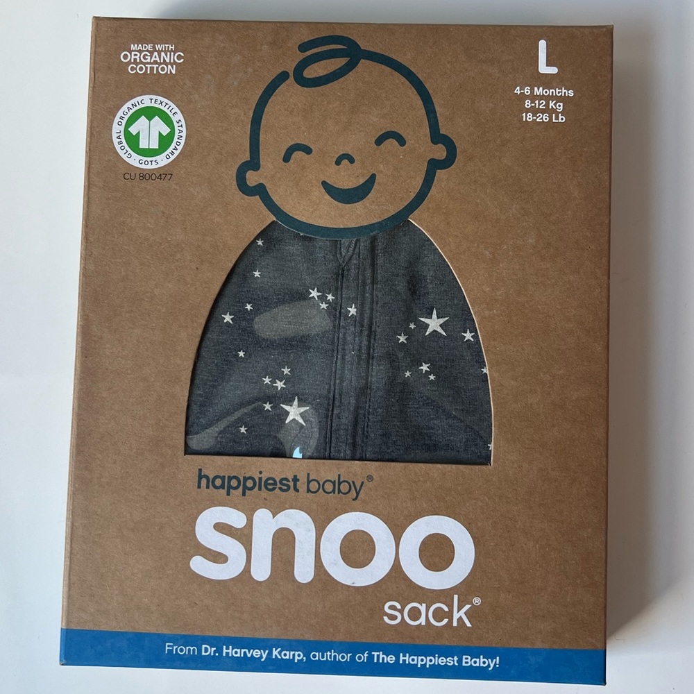Brand New Large Gray Happiest Baby Snoo sleep sack